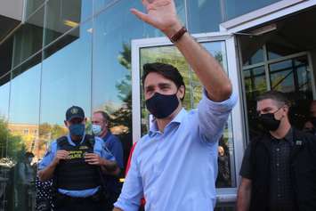 Liberal leader Justin Trudeau makes campaign stop in Windsor, September 17, 2021. (Photo by Maureen Revait)