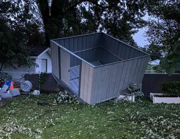 September 22, 2021 Storm Damage. Toppled shed. Image courtesy of Teri Lee