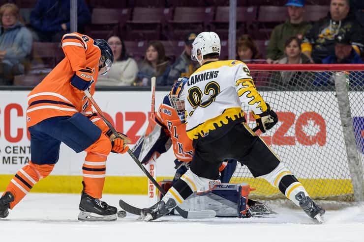 Flint Firebirds at Sarnia Sting, February 4, 2026. Photo by Metcalfe Photography. 