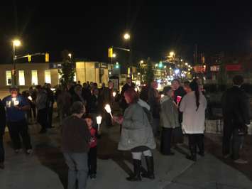 Peaceful candlelight vigil held at Sarnia City Hall to raise awareness about bullying in the workplace. Monday November 7, 2016 BlackburnNews.com photo by Melanie Irwin
