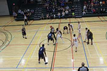 The Windsor Lancers vs. the Fanshawe Falcons during the exhibition game. October 4, 2016. (Photo by Natalia Vega)