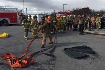 Over 100 female firefighters participate in drills at the Fire Service Women Ontario annual conference at Lambton College. November 11, 2016 BlackburnNews.com photo by Melanie Irwin