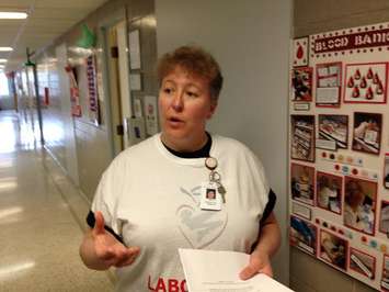 April Currie leads tours of the medical lab at CKHA Apr 23 2015 (Photo by Simon Crouch) 