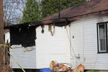 A fire at 1637 Jefferson Blvd. in Windsor is under investigation.  April 16, 2015. (Photo by Adelle Loiselle)