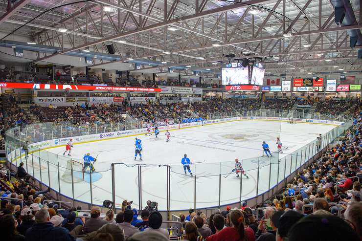 Kitchener Rangers visit Sarnia Sting October 4, 2023. Photo by Metcalfe Photography. 