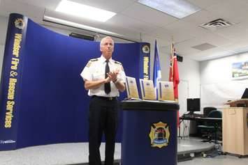 Windsor Fire Chief Bruce Montone is seen at an event on June 24, 2016 recognizing safety awards given to FCA Canada and Unifor. (Photo by Ricardo Veneza)