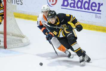 The Sarnia Sting taking on the Flint Firebirds. 20 February 2023. (Metcalfe Photography)