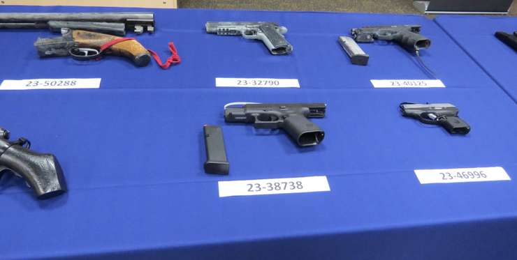 Selection of guns seized by Project SAFE (Photo by Tamara Thornton, Blackburn Media)