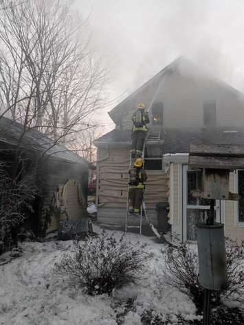 Fire at 85 Ann St. in Thamesville. December 12, 2018. (Photo courtesy of Chatham-Kent Fire and Emergency services).