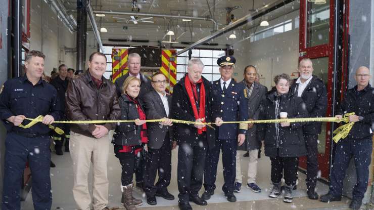 Ribbon-cutting ceremony held at the new Sarnia Fire Station No. 3. January 30, 2024. (Photo by Natalia Vega)