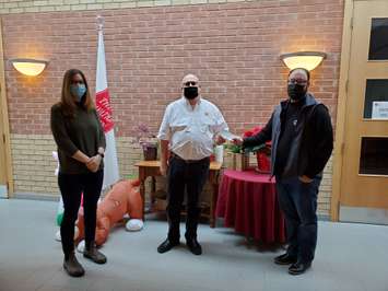 Left to right
Emily Charbonneau, Captain Stephen Holland, Mark Huston. (Photo courtesy of Emily Charbonneau, GFO District 2 Chair)