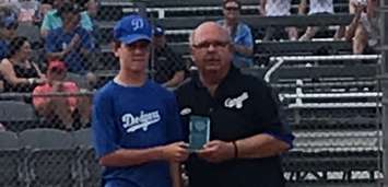 Joseph Weiler, Outfield Award. (Photo courtesy of Daniel McComb)