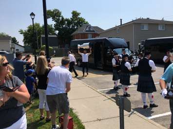 Ryan O'Reilly arrives at the Goderich Town Hall with Lord Stanley. (Photo by Ryan Drury)