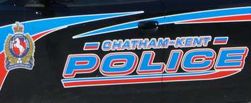 The side of a Chatham-Kent police cruiser. (Photo by Greg Higgins)
