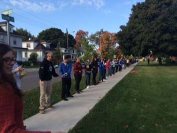 SCITS students support the Inn of the Good Shepherd for the 2nd annual Chain of Caring event. October 8, 2015 (Submitted photo by Myles Vanni)