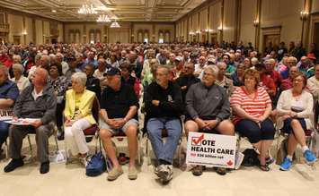 More than 3,500 people pack the Ciaciaro Club in Windsor for a public health care rally, August 26, 2015. (Photo by Mike Vlasveld)