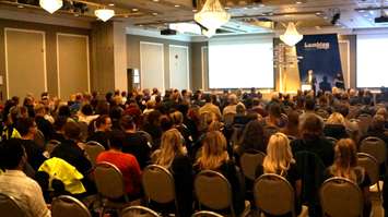 Over a hundred people attended the NOVA Chemicals donation announcement presentation at the Lambton College Event Centre Friday. October 30, 2015 (BlackburnNews.com Photo by Briana Carnegie)