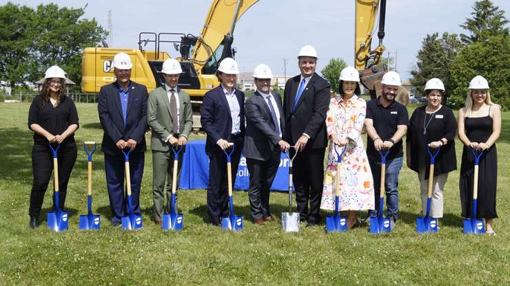 Speakers at the groundbreaking ceremony for Lambton College's new residence (Photo by: Lindsay Newman/ Blackburn Media)