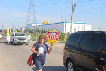 Unionized workers march in Windsor's annual Labour Day Parade, September 3, 2018 (Photo by Adelle Loiselle)
