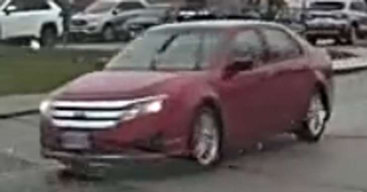 Red Ford Fusion vehicle. (Submitted photo from the Chatham-Kent Police Service)