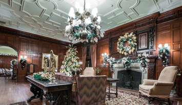 Willistead Manor decorated for the holidays. (Photo courtesy City of Windsor)