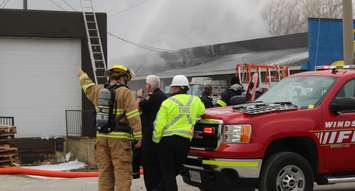 Windsor Fire Service battles a blaze on Provincial Rd. near Sixth Concession, March 9, 2017. (Photo by Maureen Revait)