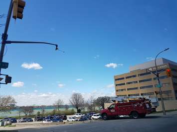 Downed traffic lights at George St. and Front St. -  May 4/18 (Photo Courtesy of Hilary Ryan)
