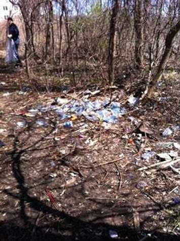 Litter On The Howard Watson Nature Trail (Photo Courtesy of Sarnia Police)