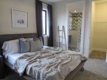 An upstairs bedroom inside the Dream Home at 2162 Ironwood Rd. (Photo by Miranda Chant, Blackburn News)