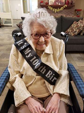 100th birthday parade for Lillian Price. May 22, 2020 (Photo provided by Jenica Tanguay)