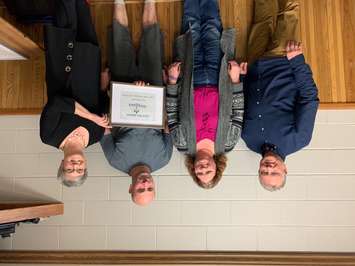 Lone Wolf Antiques and More received a new new business award at the Wingham BIA Annual General Meeting. Photo courtest of the Wingham BIA.