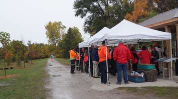 Local dignitaries gather to celebrate completion of the Howard Watson Nature Trails Gateway Project off Michigan Ave.  October 20, 2016 BlackburnNews.com photo by Leeya Morrow.