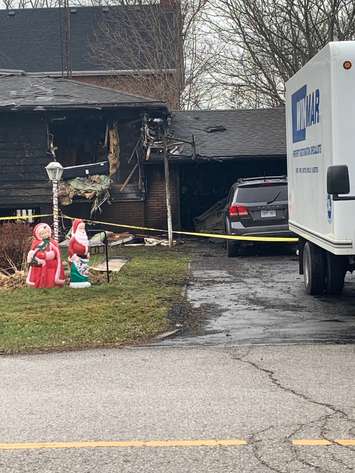 The scene after a fire on Wallace Street in Thamesville. November 28, 2019. (Photo courtesy of Bert Jacques)