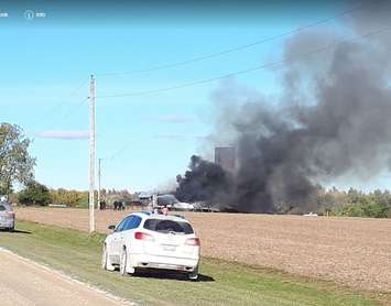 Burning Barn on Ramsay Line collapses