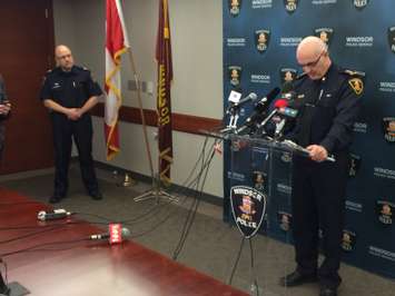 Windsor police chief Al Frederick addresses the media about the arrest made in the murder investigation of Cassandra Kaake. (Photo by Jason Viau)