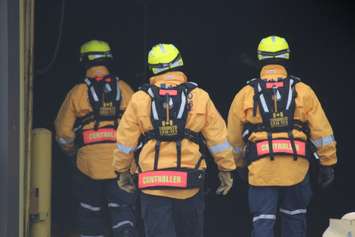 Upwards of 100 emergency personnel practice various training exercises at the old GM plant in Windsor on February 24, 2015. (Photo by Jason Viau)