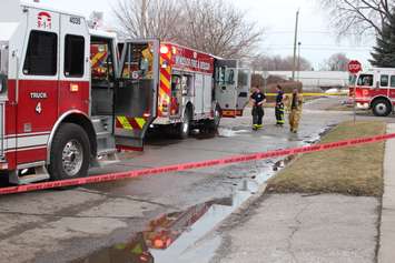 Windsor fire crews respond to a fire at 997 McKay Ave. on March 16, 2015. (Photo by Jason Viau)