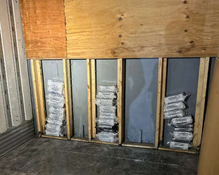 Bricks of narcotics size from a trailor at the Blue Water Bridge on August 1, 2024. (Photo couresy of U.S. Customs and Border Protection)