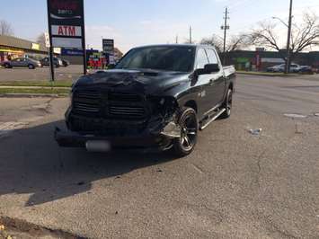 Car gets t-boned in Chatham at Keil Dr. and McKinnon. Nov 14, 2014. (Photo by Paul Pedro)
