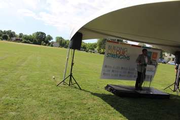 BlackburnNews.com file photo of Windsor Regional Hospital CEO David Musyj speaks at the old Grace Hospital site, July 16, 2015. (Photo by Jason Viau)