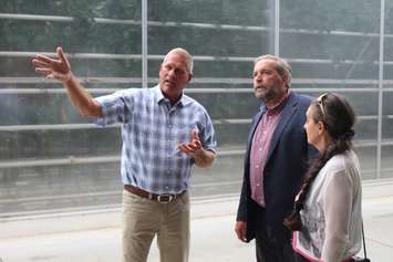NDP Leader Tom Mulcair visits at a pepper farm in Chatham-Kent, July 22, 2015. (Photo by Mike Vlasveld)