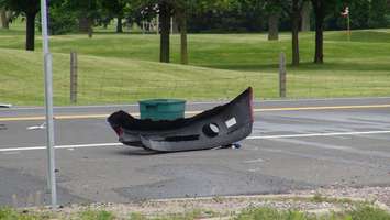 Bumper of a van involved in a multi-vehicle crash on Highway 40 at Countryview Line (Photo by Jake Kislinsky)