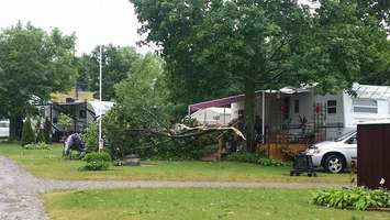 Storm damage at Rock Glen Family Resort Sat June 17, 2017. Photo by Rob Russell. 
