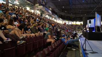 Crowd for Chris Hadfield keynote address in Sarnia. May 25, 2016 (BlackburnNews.com Photo by Briana Carnegie)