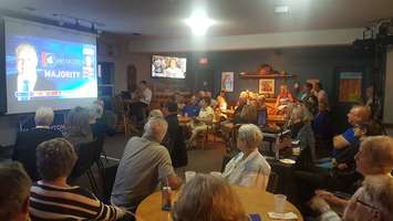 Supporters of Lambton-Kent-Middlesex PC incumbent Monte McNaughton gather at the Legion in Mt. Brydges. June 7, 2018 (Photo by Garrett Lajoie)