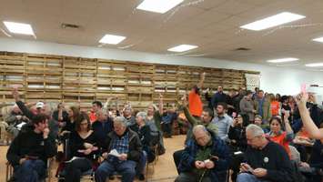 Sarnia-Lambton residents vote during the NDP nomination meeting. April 17, 2018. (Photo by Colin Gowdy)