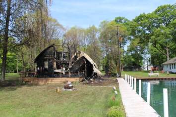 Fawn Island Cottage Fire May 27/18. Photo courtesy of St. Clair Township Fire Dept.