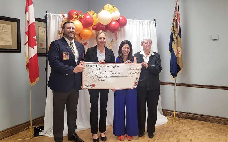 Sarnia Legion cheque presentation to Bluewater Health Foundation, Sept8, 2025. Blackburn Media photo by Stephanie Chaves. 