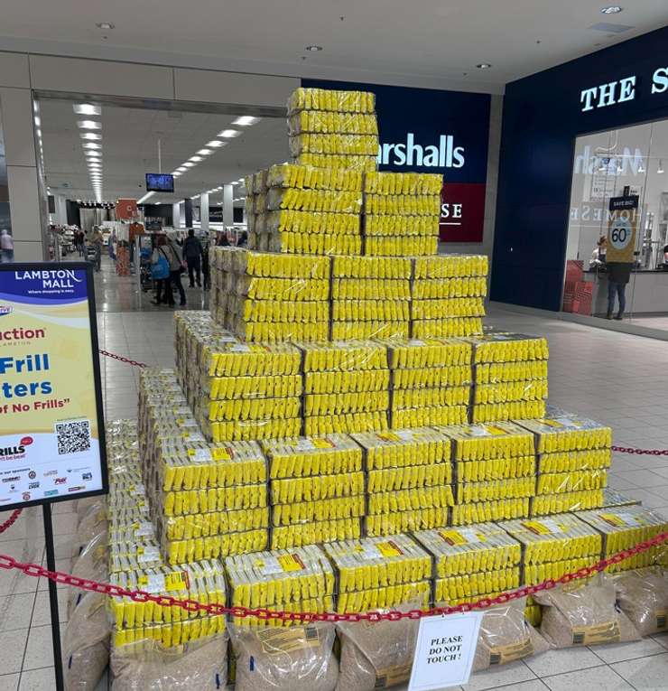 2025 CANstruction build by No Frills. Photo courtesy of the Inn of the Good Shepherd. 