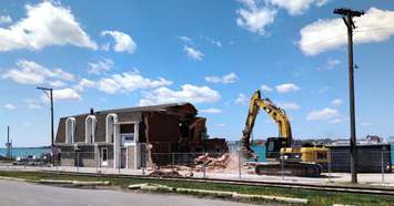 Law building being torn down at Ferry Dock Hill in Sarnia. May 2020. (Photo by Sarnia Mayor Mike Bradley)